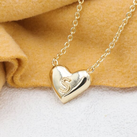 Kendra Scott Ari Heart Letter S Collection. Gold Mother-of-Pearl Necklace - Picture 3 of 3